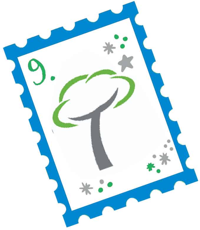 Postage stamp with AdThrive tree