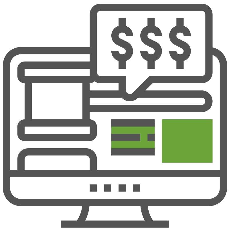 Computer screen with ad spaces