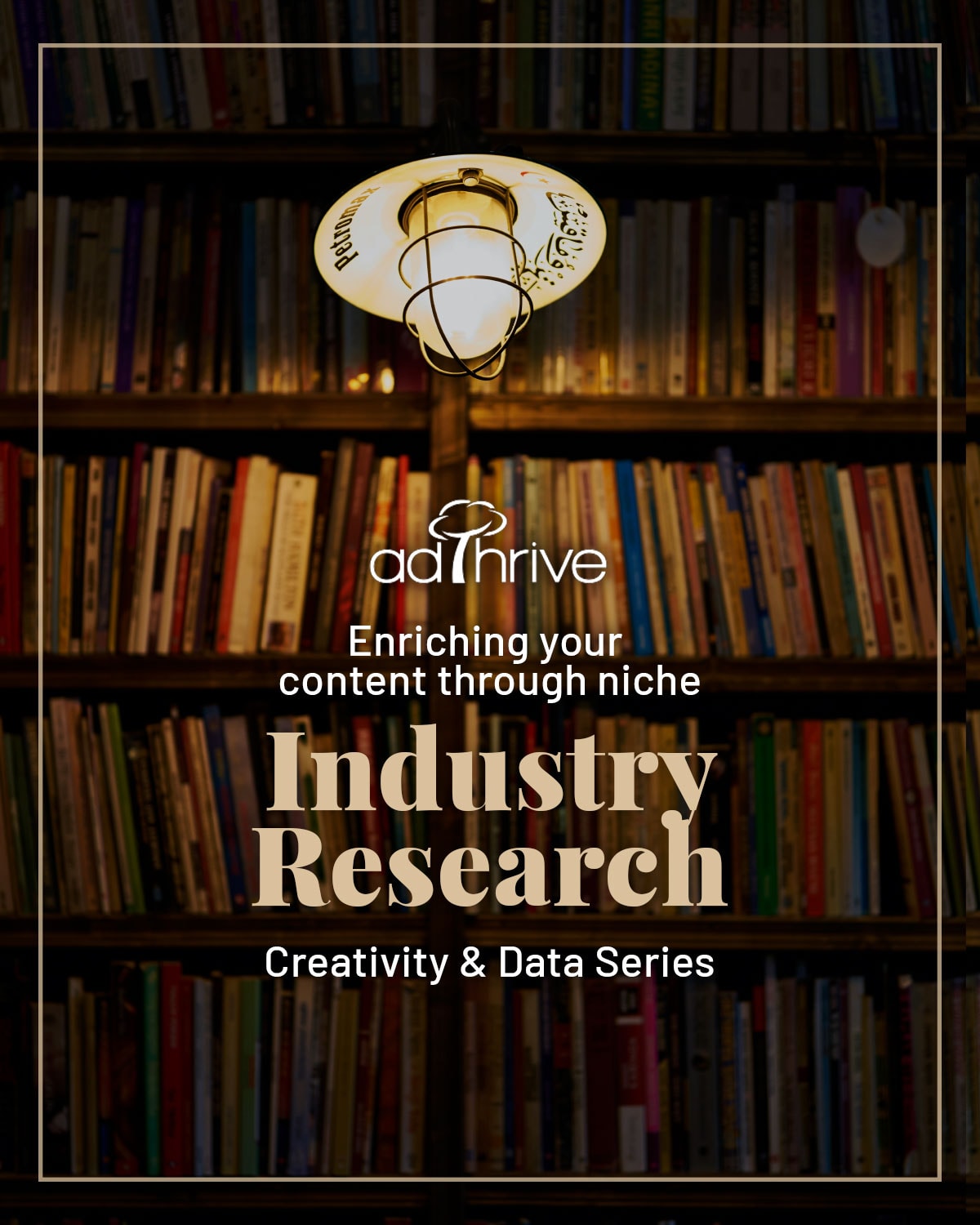 library shelves full of books advertising AdThrive's industry Research content