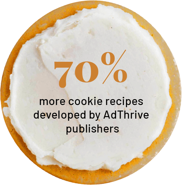 cookie with stat of 70% more cookie recipes developed by AdThrive publishers