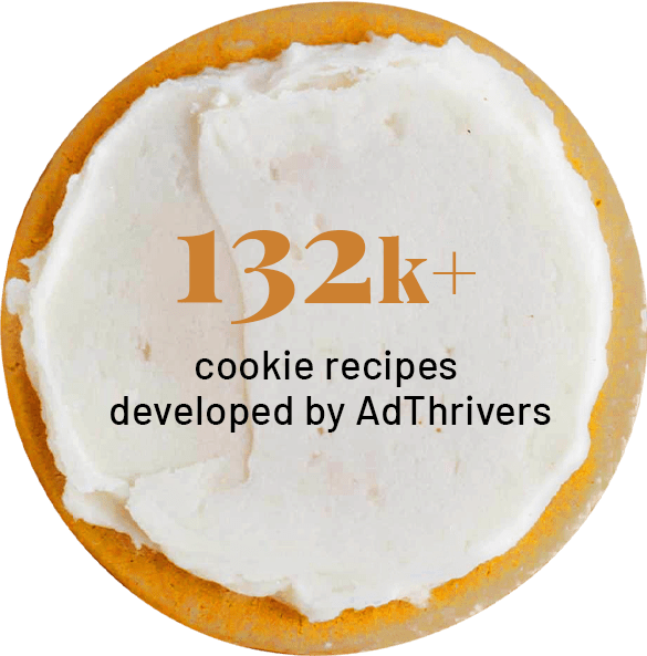 cookie with stat of 132K+ cookie recipes developed by AdThrive publishers