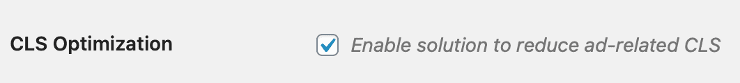 screenshot of CLS optimization box to check