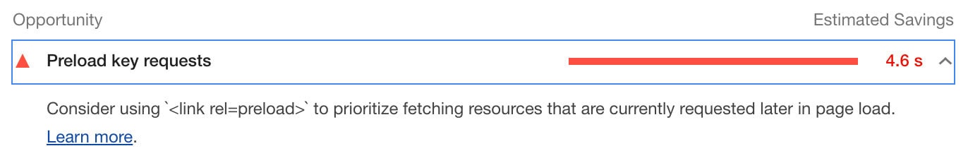 screenshot of preload key requests