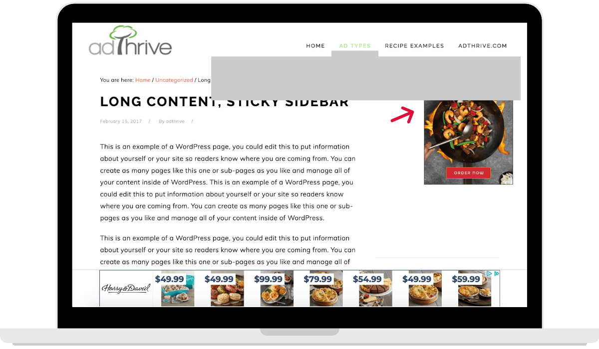 a computer screenshot image highlighting the dropdown bar covering a sidebar ad