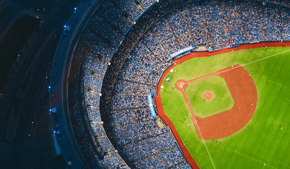 aerial view of a baseball stadium