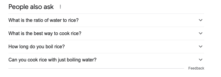 Screenshot of Google results of