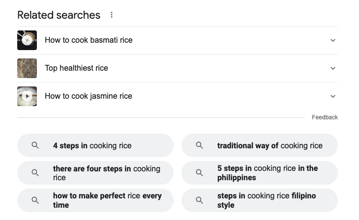 Screenshot of Google results of